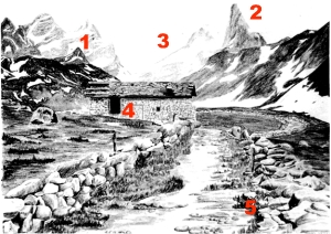 Dessin alpin de Jacques Lefebvre — cliquer pour voir en grand