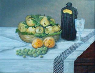 Nature morte, acrylique de Jacques Drapeau