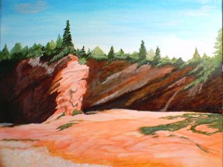 Sapins, acrylique de Jacques Drapeau