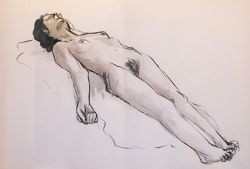Croquis de modèle vivant à l’encre de Chine