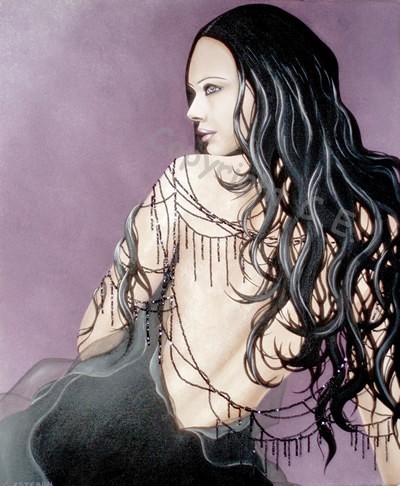 Perles cousues sur la toile