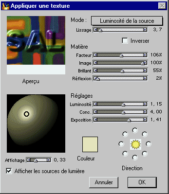 Interface d’application de texture dans Painter 5.5